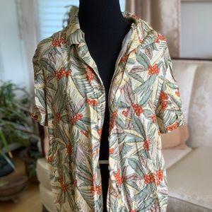 Vintage tropical button-down blouse